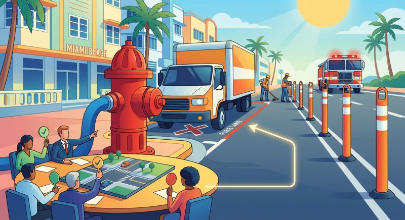 City Commission to Consider Traffic Delineators on Alton Road After Persistent Illegal Parking Blocks Fire Hydrants