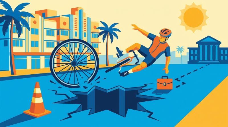 Miami Beach Cyclist Sues City Over Pothole Injury Near 17th Street